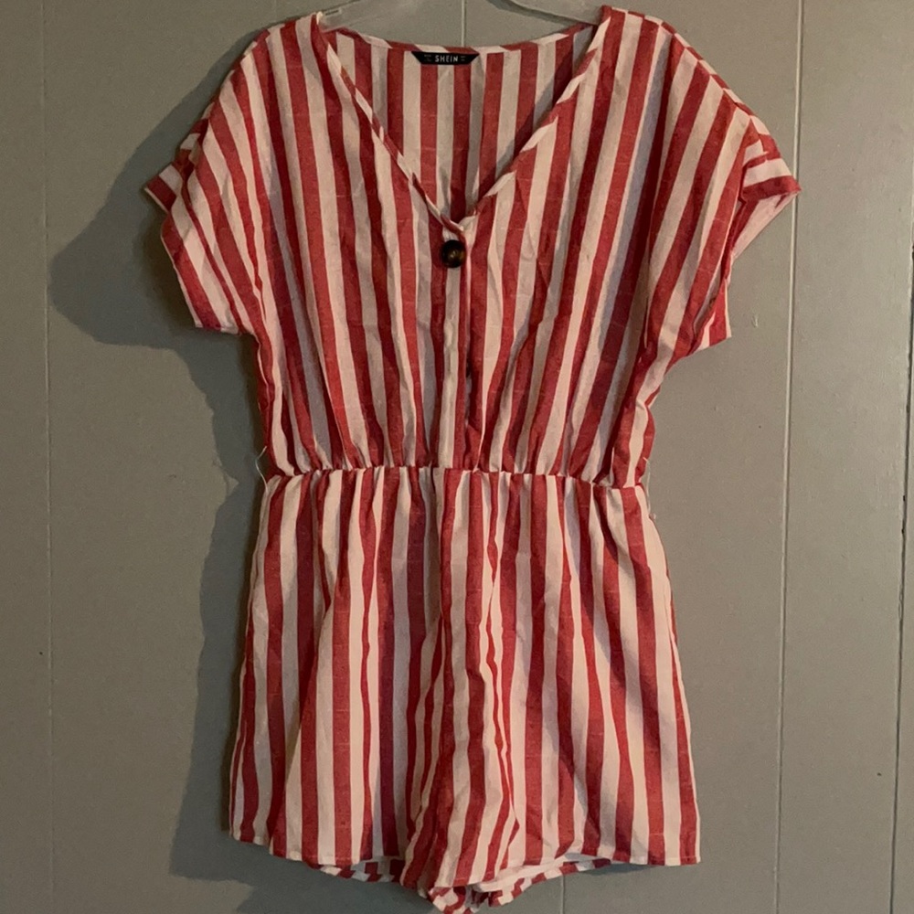 Red and white Romper